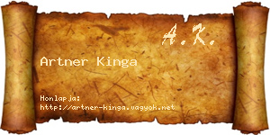 Artner Kinga névjegykártya
