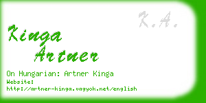 kinga artner business card